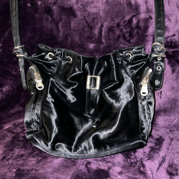 Johnny Farah Handbags - JOHNNY FARAH SATIN DRAWSTRING BAG/ VINTAGE